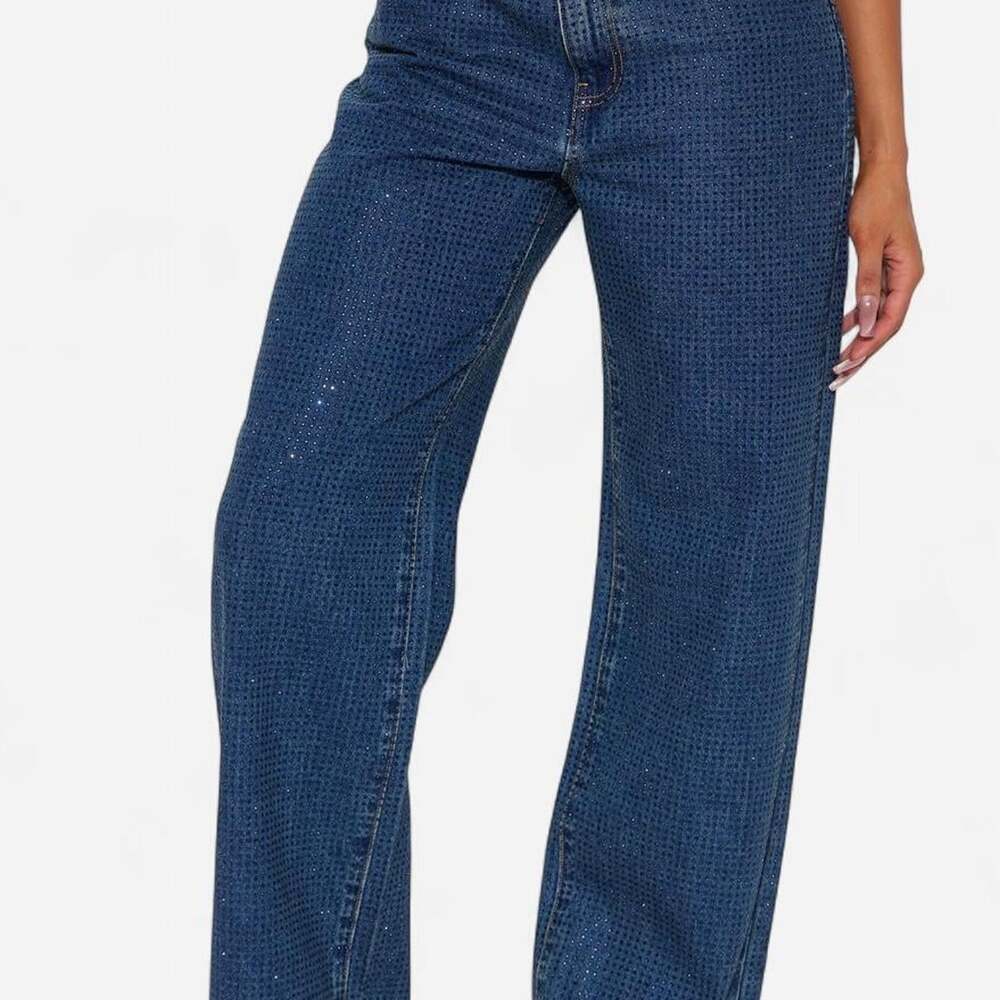 Fashion Nova Women's Navy and Blue Jeans